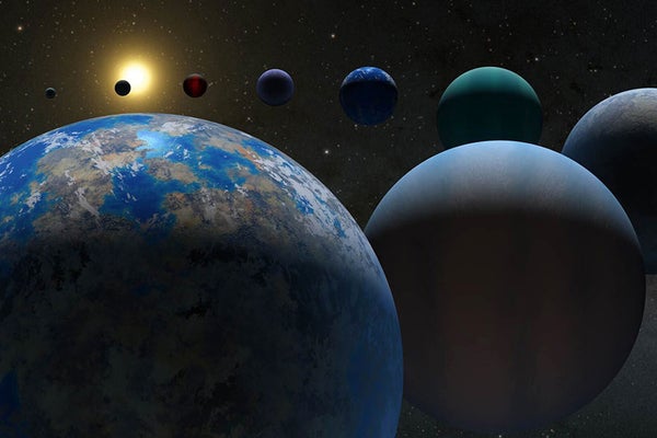A variety of exoplanets (illustration).
