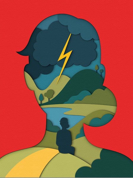 Art concept of stimulating the brain with electrodes.