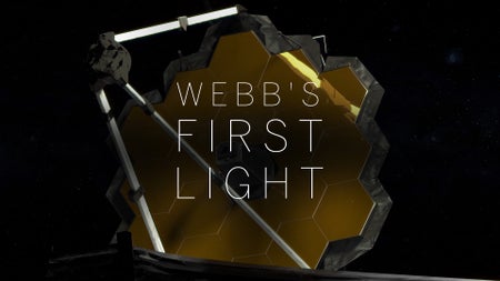A view of the James Webb Space Telescope.