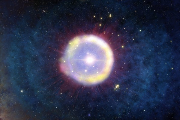 An artist’s impression of some of the universe’s first stars.