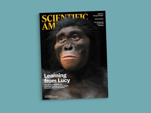 Cover of the November 2024 issue of Scientific American against a blue background